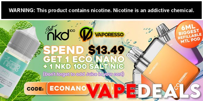 Vaporesso ECO Nano + NKD 100 Salt Nic $13.49